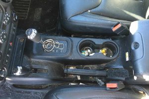 dirty car center console