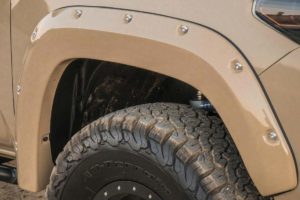 tan fender flare close up